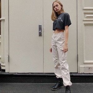 Brandy Melville Cream Piper Worker Pants